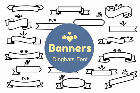 Banners: A Sketchy Dingbats Font for Creative Projects