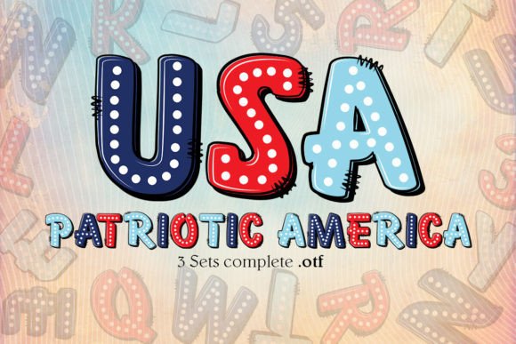 Discover the Vibrant Patriotic America Popart Color Font