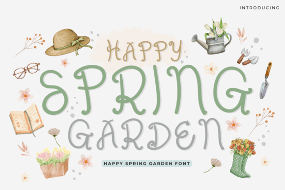 Happy Spring Garden: A Fresh Font for Creative Designs