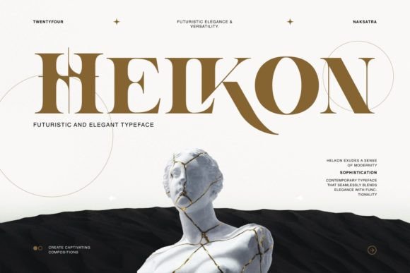 Helkon: The Modern Font Merging Elegance and Cyber Style