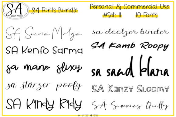Script and Handwritten Bundle 11: Creative Font Collection