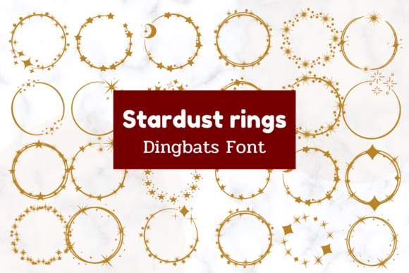 Stardust Rings: A Sparkly Dingbats Font for Creative Projects