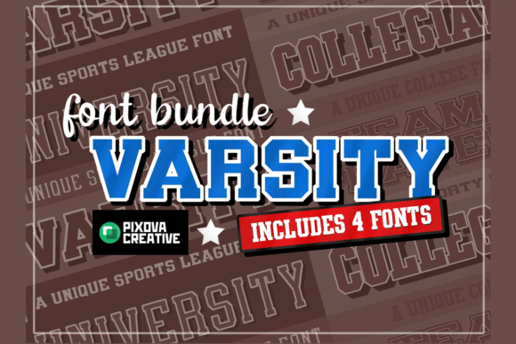 Varsity College Sport Bundle: Bold & Athletic Fonts